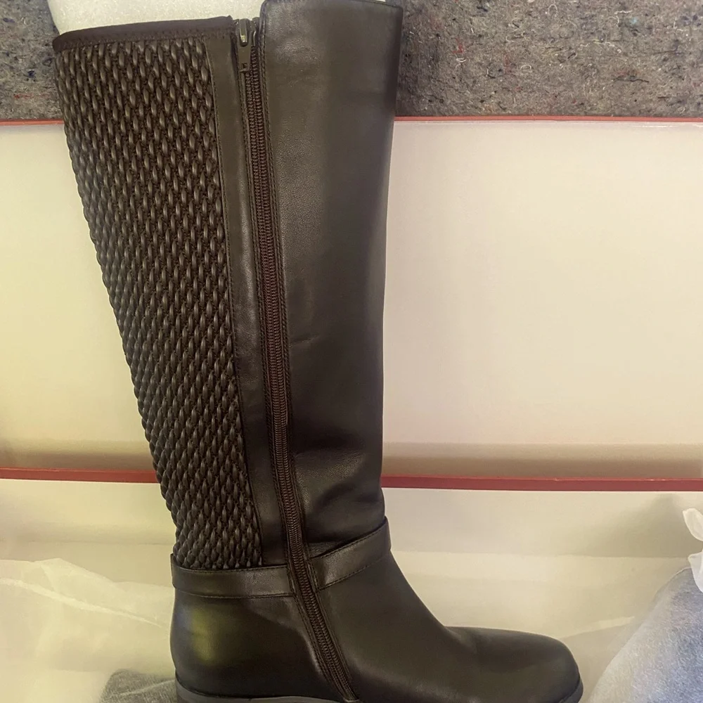 Vaneli Brown Over the Knee Boots with Classic Design